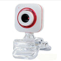 Premium USB Drive-Free Webcam with Microphone in Black and Red