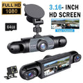 Premium Four-Lens HD Surveillance Dash Cam with Rearview Camera