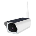 Wireless solar surveillance camera with battery options and storage cards