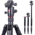 Premium Aluminum Travel Tripod with Panoramic PTZ K2008+Q20