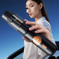 Cordless handheld car vacuum cleaner in black and white color options