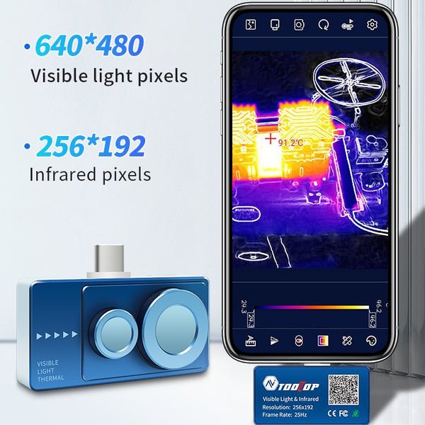 Thermal imaging camera for mobile phones