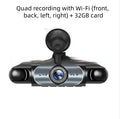 Premium Four-Lens HD Surveillance Dash Cam with Rearview Camera