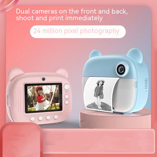 Children's HD Dual Printing Camera in Pink and Blue with Accessories