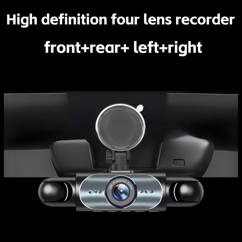 HD Four-Lens Dash Cam with Rearview Camera and WiFi
