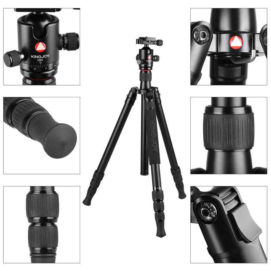 Portable Aluminum Tripod with Pan and Tilt Head for Cameras