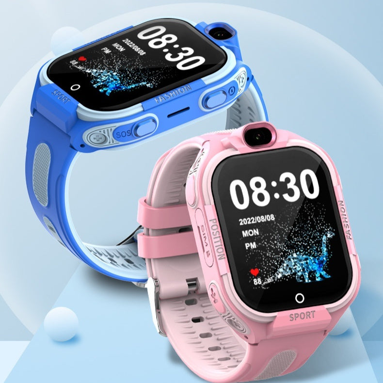 Premium Waterproof Smart Phone Watch for Kids in black, pink, and blue colors