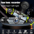Premium Four-Lens HD Surveillance Dash Cam with Rearview Camera