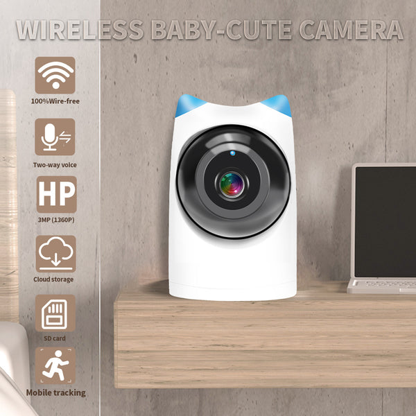 Wireless Wi-Fi surveillance camera with 1080p resolution and two-way audio